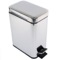 Rectangular Polished Chrome Waste Bin With Pedal